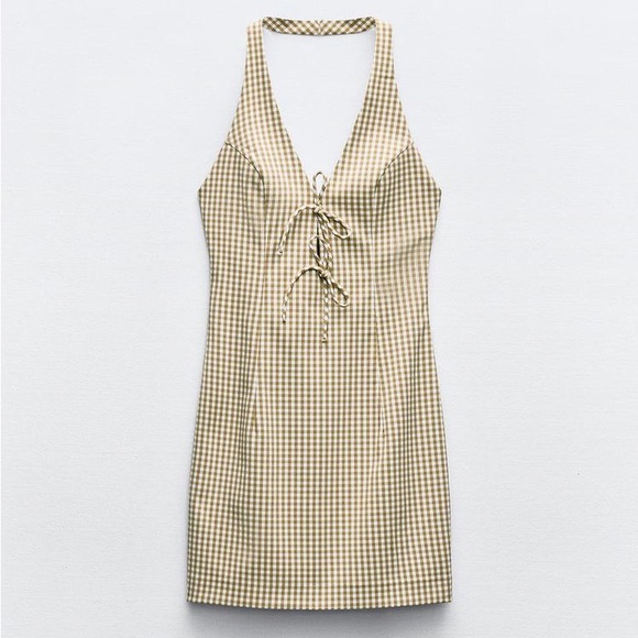 ZARA Gingham Halter Dress - Picture 5 of 11